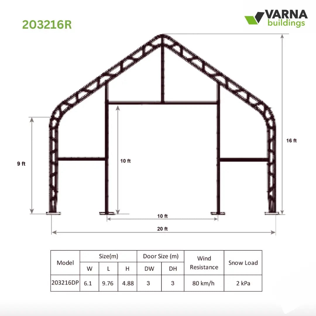 Durable 20x32x16 Double Truss: Versatile Structure for Outdoor Needs