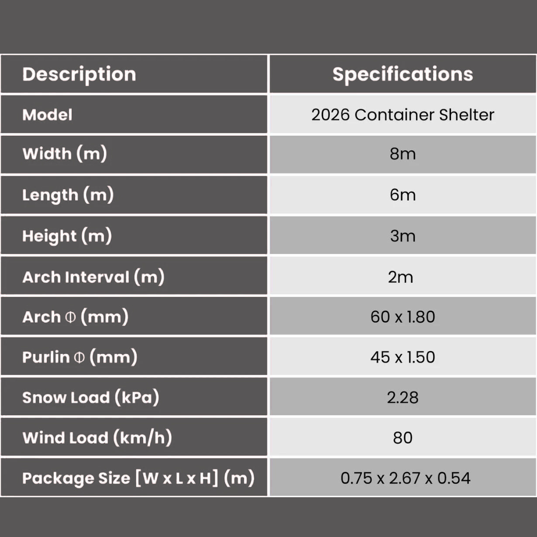 SKYSHEILD 20x26ft Container Canopy