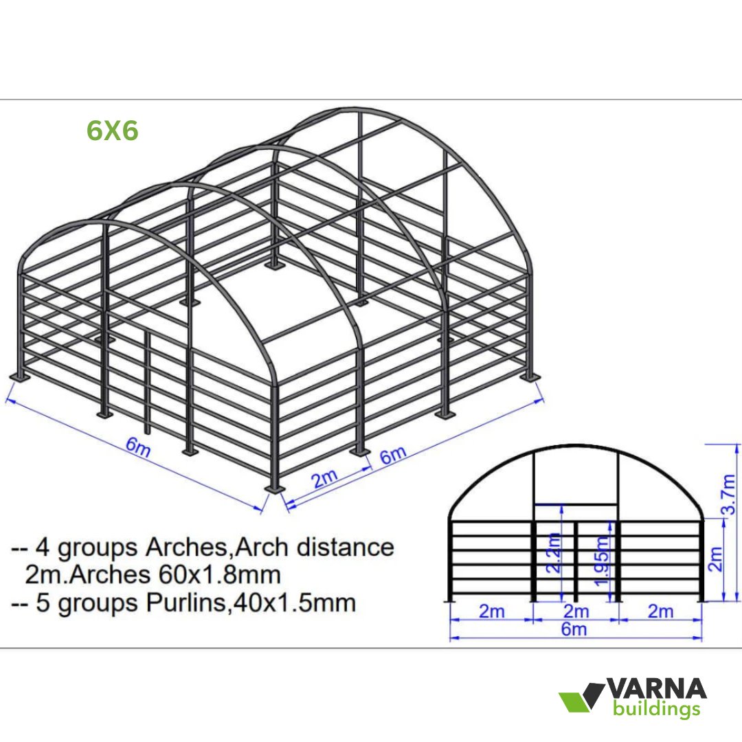 6x6 metre Livestock shelter