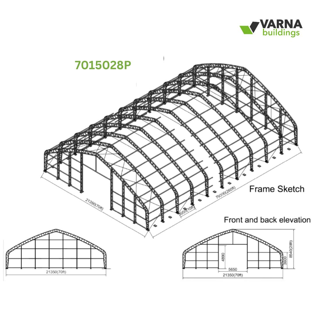 70x150x28ft - Industrial Storage Tent