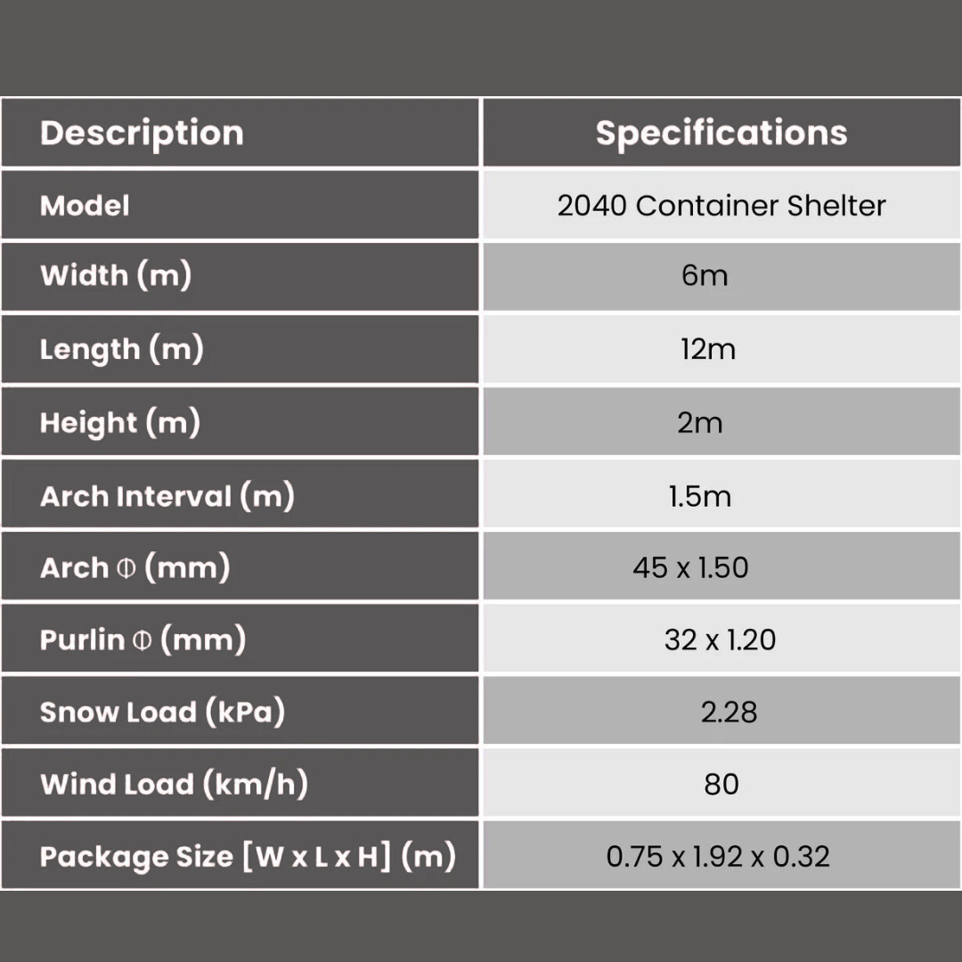 SKYSHEILD 20x40ft Container Canopy