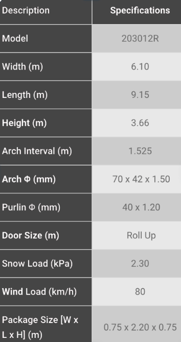 Stormax 20x30x12 Single Trussed Industrial Storage Tent