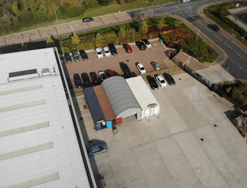 Container Canopy Installation in a UK Commercial Yard