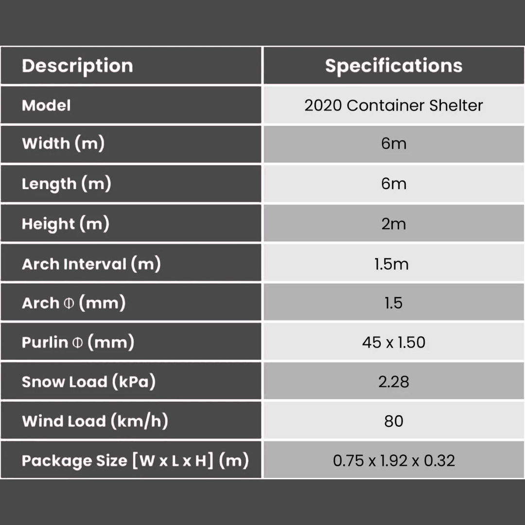  SKYSHEILD  20x20ft Container Canopy