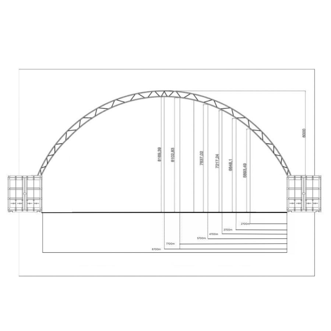  SKYSHEILD  Double Trussed  60x40ft Container Canopy
